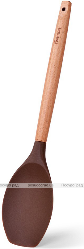 Ложка сервировочная (поварская) Fissman Chef's Tools 31.5см силикон, шоколадный