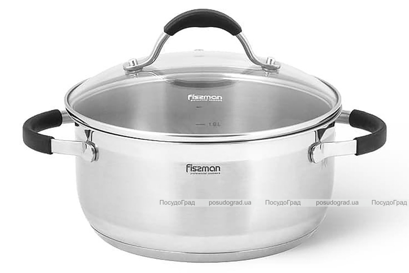 Каструля Fissman Magnifika 2.1л з силіконовими накладками на ручках