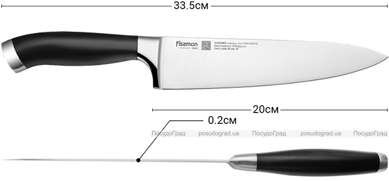 Ніж кухарський Fissman Elegance 20см з нержавіючої сталі
