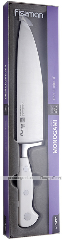 Ніж кухарський Fissman Monogami 20см з нержавіючої сталі, білий