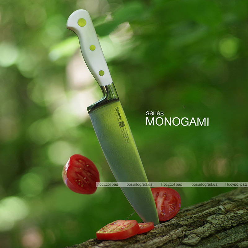 Ніж кухарський Fissman Monogami 20см з нержавіючої сталі, білий