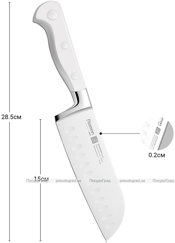 Нож сантоку Fissman Monogami 15см из нержавеющей стали