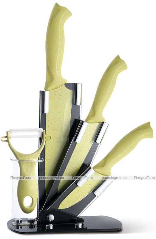 Набір Fissman Gobi 4 кухонні ножі на акриловій підставці
