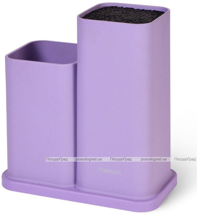 Підставка-колода Fissman Lilac для кухонних ножів і ножиць 20х10х23см подвійна