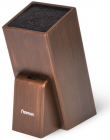 Підставка для кухонних ножів Fissman Dark Wood 26х11см, з секцією для ножиць