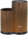 Підставка-колода Fissman Dark Wood для кухонних ножів і ножиць 23х11х11см, подвійна