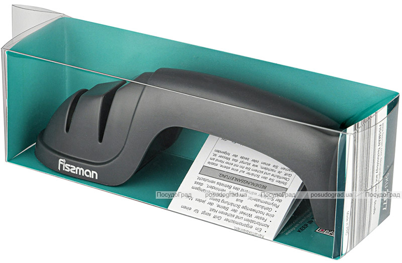 Точилка Fissman Black 19.5x4.5x6см для ножей двухшаговой заточки, черный