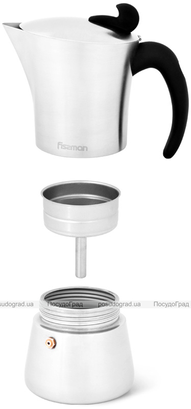 Кавоварка гейзерна Fissman Henrietta Silver 360мл на 6 чашок