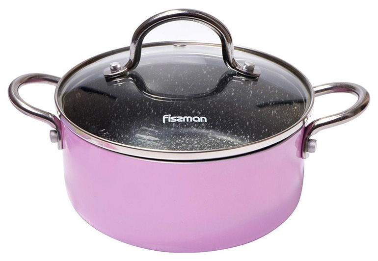 Каструля Fissman Mini Chef Pink 1.3л з антипригарним покриттям