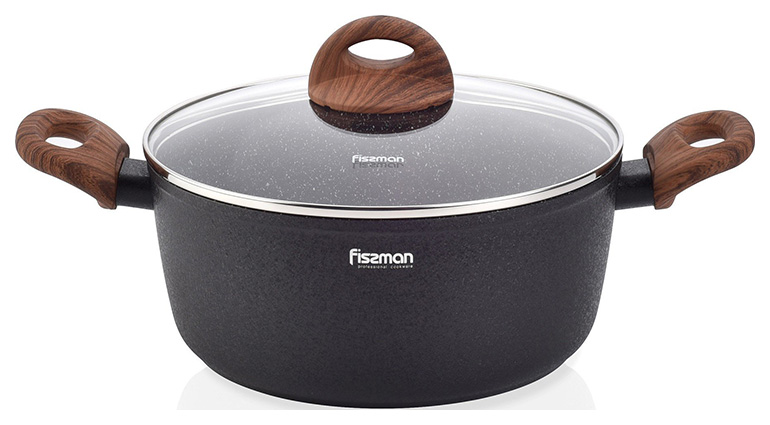 Каструля Fissman Vesuvio Stone 2.3л з антипригарним покриттям Platinum
