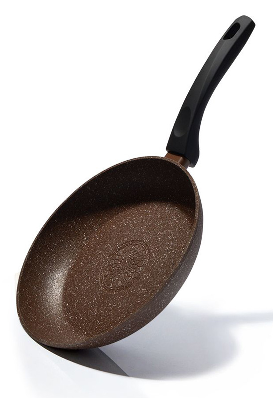 Сковорода Fissman Fuego Stone Chocolate Ø24см з антипригарним покриттям Platinum (кам'яна крихта)