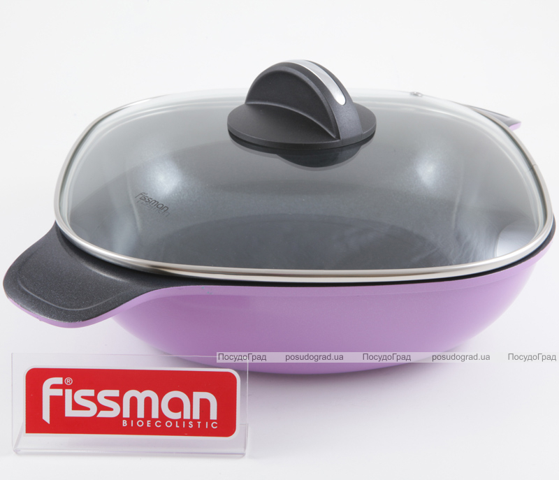 Каструля широка (сотейник) Fissman DIABLO 4л зі скляною кришкою