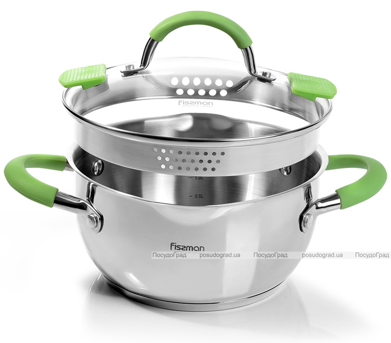 Каструля Fissman Charlotte 2л з кришкою-друшляком