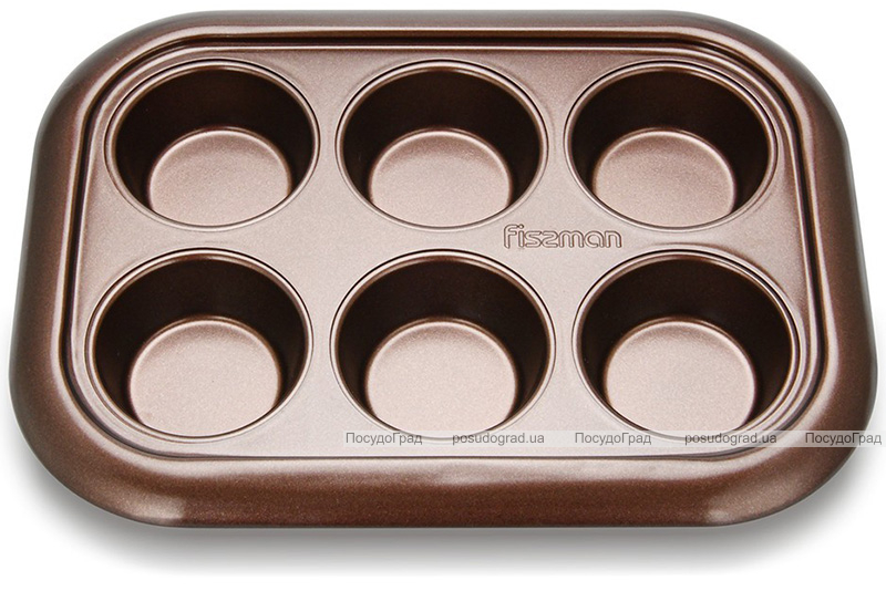 Форма для кексов и маффинов Fissman Chocolate 29.4x21x3.5см, 6 ячеек
