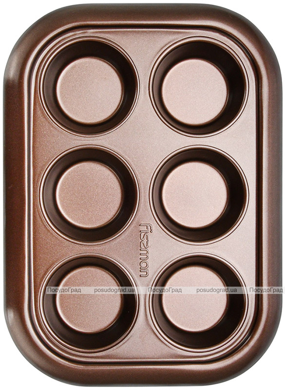 Форма для кексов и маффинов Fissman Chocolate 29.4x21x3.5см, 6 ячеек
