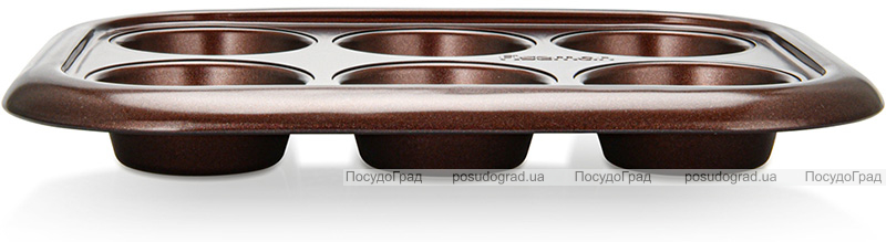 Форма для кексов и маффинов Fissman Chocolate 29.4x21x3.5см, 6 ячеек