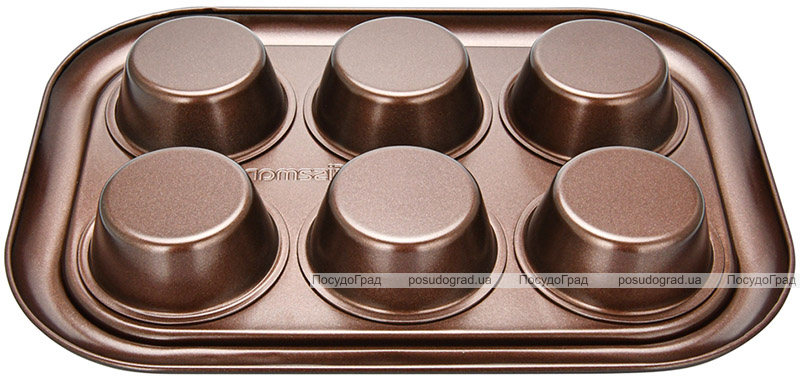 Форма для кексов и маффинов Fissman Chocolate 29.4x21x3.5см, 6 ячеек
