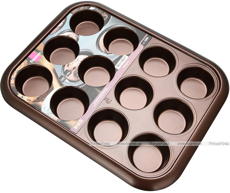 Форма для кексов и маффинов Fissman Chocolate 38x30x3.5см, 12 ячеек