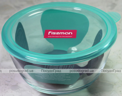 Миска Fisman Palenque скляна 800мл з кришкою, Ø15х8см