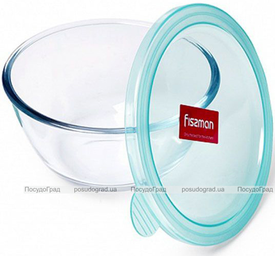 Миска Fisman Palenque скляна 800мл з кришкою, Ø15х8см
