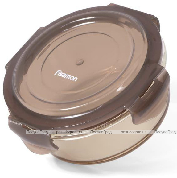 Контейнер для продуктів Fissman Luxor 620мл скляний, 15х7.5см круглий