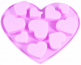 Форма для льда и конфет Fissman "The Hearts" силиконовая 17.8х14см, 9 ячеек