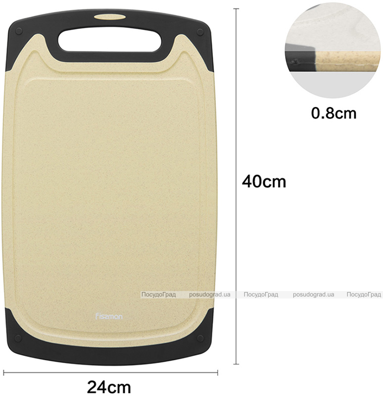 Дошка обробна Fissman Sandy 40x24см, пластик