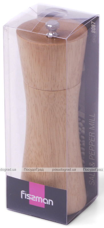 Млин для спецій (перцемолка) Fissman Spice Lanjit 16х5.5см, корпус світле дерево