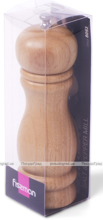 Млин для спецій (перцемолка) Fissman Spice Nesia 16.5х5см, дерев'яний корпус