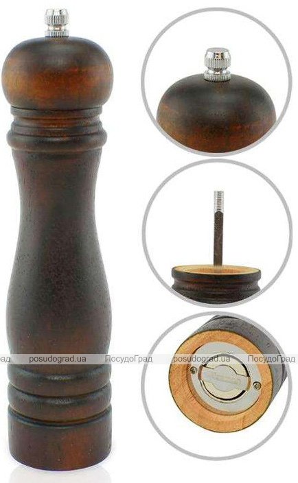 Мельница для специй (перцемолка) Fissman Spice 20х6см, корпус темное дерево