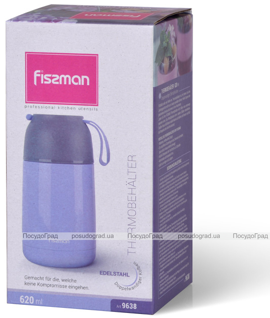 Термос пищевой Fissman Hotmeal 620мл из нержавеющей стали, лиловый