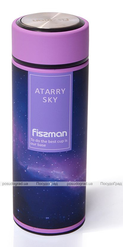 Термос Fissman Milky Way 350мл из нержавеющей стали, сиреневый