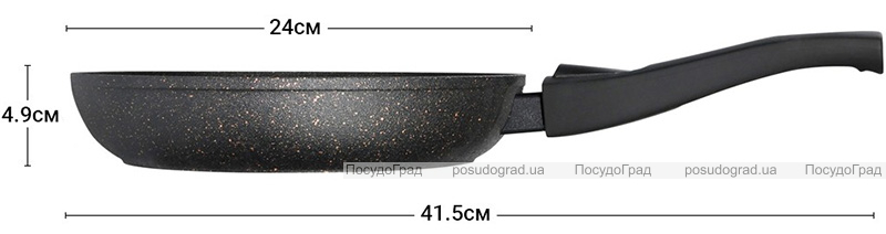 Сковорода Fissman Cosmic Black Ø24см со съемной ручкой