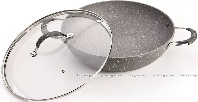 Вок Fissman Iron Stone Ø32х9см зі скляною кришкою