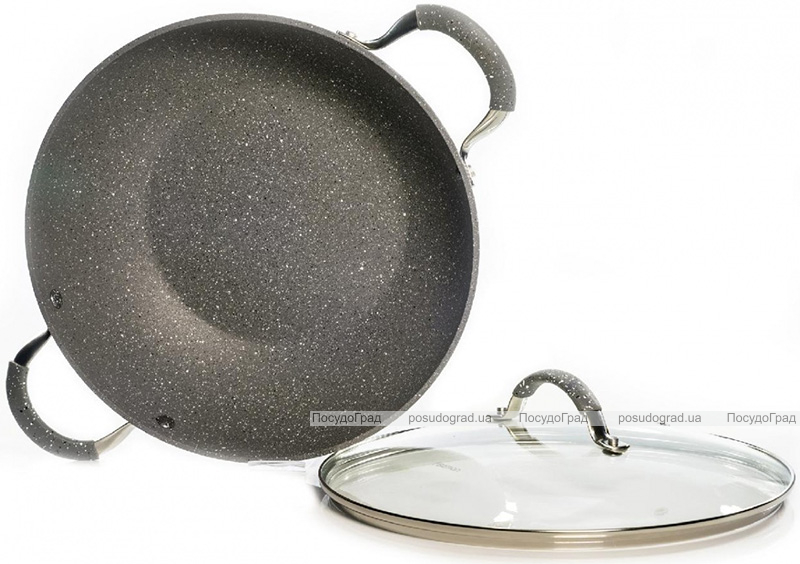 Вок Fissman Iron Stone Ø32х9см зі скляною кришкою
