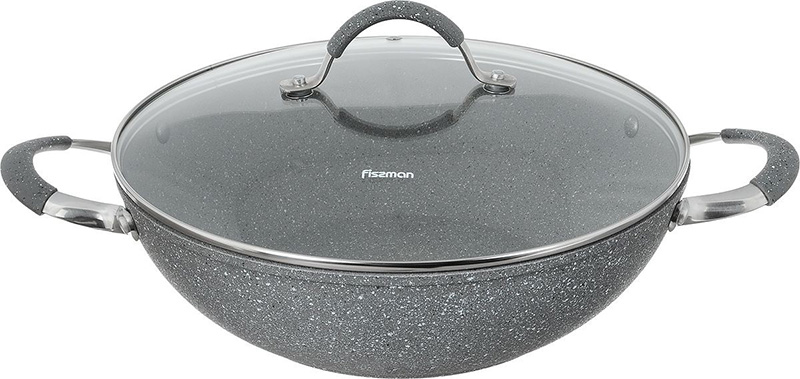 Вок Fissman Iron Stone Ø32х9см зі скляною кришкою
