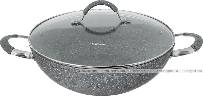 Вок Fissman Iron Stone Ø32х9см зі скляною кришкою