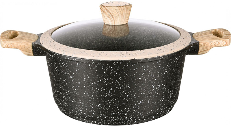 Каструля Fissman Spotty Stone 6.4л з антипригарним покриттям FissEcoStone
