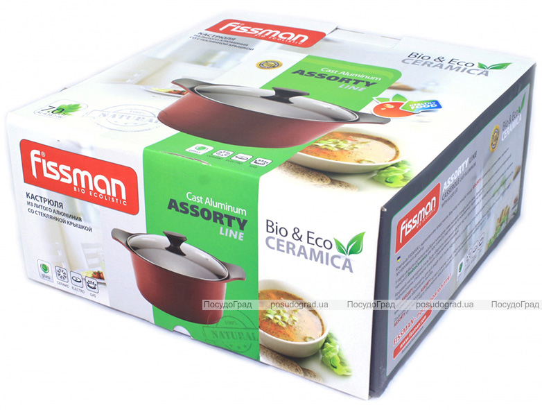 Каструля Fissman Assorty 7л алюміній з антипригарним покриттям