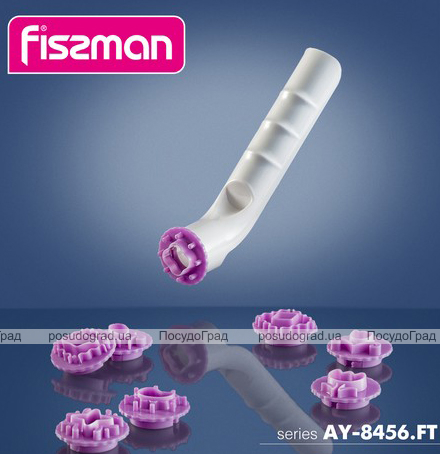 Набор 8 штампов Fissman Decorator для печенья Ø3см с ручкой