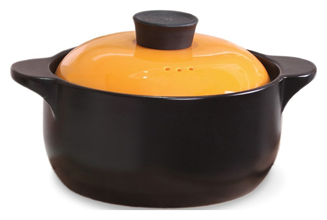 Кастрюля керамическая Fissman Del Fuoco Orange 2.5л, жаропрочная керамика
