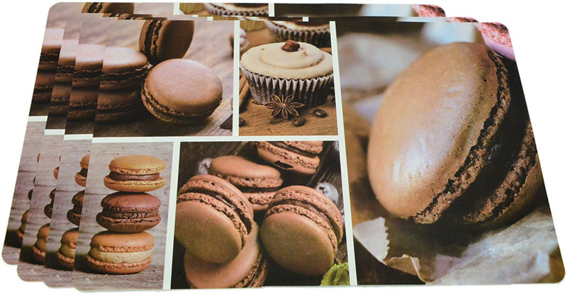 Набір 4 сервірувальних килимка Fissman Cocoa Macarons 43.5х28.5см, пластик