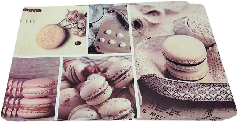 Набір 4 сервірувальних килимка Fissman Chocolate Macarons 43.5х28.5см, пластик