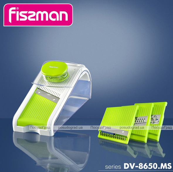 Терка-шинківниця Fissman з контейнером, 4 змінних леза, з контейнером 1.5л
