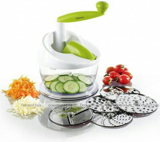 Терка-подрібнювач Fissman роторна, 5 змінних лез і контейнер