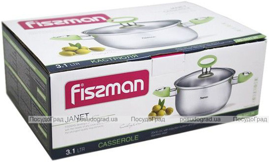 Кастрюля Fissman Janet 3.1л из нержавеющей стали с индукционным дном