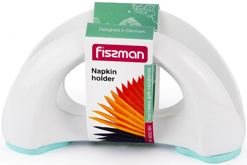 Салфетница Fissman 16х8см керамическая с голубым силиконовым основанием