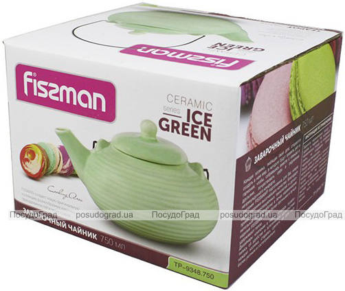 Чайник заварочный Fissman Ice Green 750мл керамический со стальным ситечком