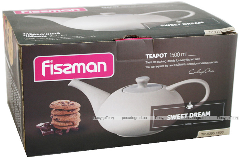 Чайник заварювальний Fissman Sweet Dream 1.5л керамічний, бежевий