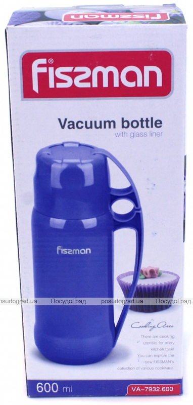 Термос Fissman Violet 600мл дзеркальна колба з 2 чашками